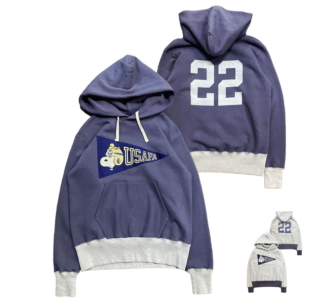 [2024年秋冬] TOYS McCOY（トイズマッコイ) SWEAT PARKA SNOOPY & WOODSTOCK "USAFA 22" スウェットパーカー スヌーピー [TMC2466]｜o-mureys