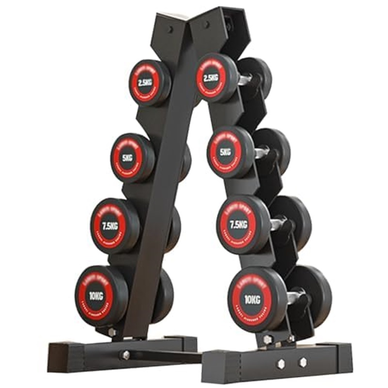 ダンベル、ダンベル フィットネス固定ダンベル、ダンベル 2.5kg-10kg、50KG ダンベルウェイトセット 4ペアダンベル 付きラウンドエッジダンベル収納ラックジムホーム ワークアウト オフィスフィット ネスルーム