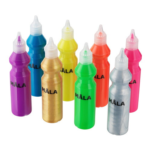IKEA MALA 蛍光絵の具 ラメ入り絵の具 30266300 8色セット 9jupf8b 30266300.jpg