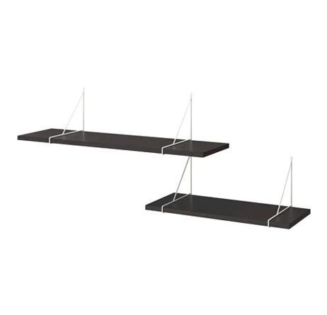 【NEW】 IKEAイケア BERGSHULT ベリスフルト PERSHULT ペルスフルト ウォールシェルフコンビネーション ブラウンブラック ホワイト 392.911.78