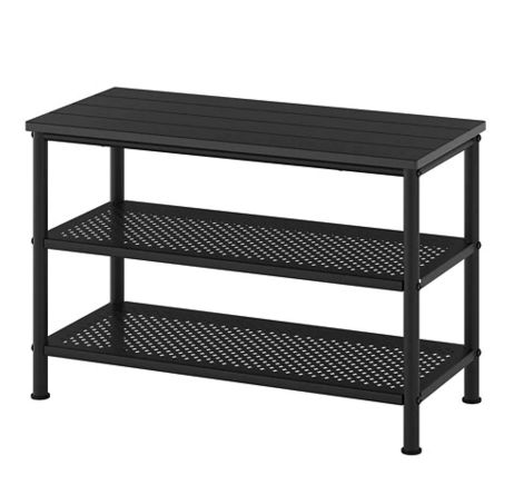 IKEAイケアPINNIG ピンニグベンチ 靴収納付き ブラック903.297.95