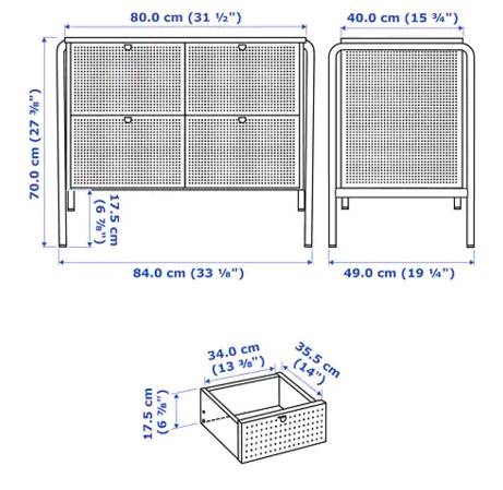 NEW】イケア IKEA NIKKEBY ニッケビーチェスト（引き出し×4）, グレー