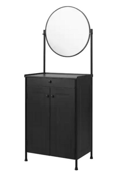 【送料無料】IKEAイケアKORNSJÖ コルンシェーミラー扉キャビネット, ブラック, 70x47 cm804.715.67|日本オアシス株式会社