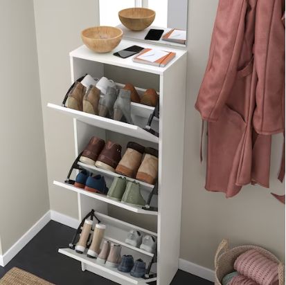 楽天市場】IKEA イケア シューズボックス3段 ホワイト 白 61x30x130cm