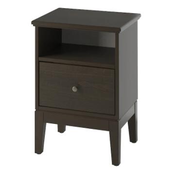 IKEAイケア　IDAN&Auml;S イダネス ベッドサイドテーブル, ダークブラウン ステイン仕上げ47x40 cm, 604.588.16｜日本オアシス株式会社