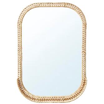 IKEA イケア SOMMARBO ソマルボー ミラー, 籐, 53x76 cm 405.168.03