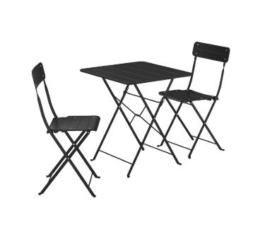 【NEW】IKEA ikea SUNDS・・ スンドソー テーブル＆折りたたみチェア2脚, 屋外用 チャコール/チャコール, 65x65 cm 195.730.32 IKEAのおしゃれな家具