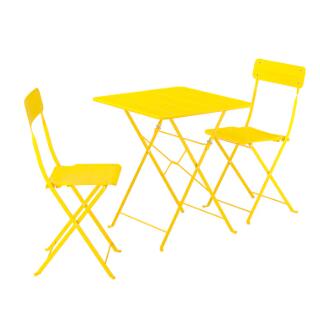 【NEW】IKEA ikea SUNDS・・ スンドソー テーブル＆折りたたみチェア2脚, 屋外用 ブライトイエロー/ブライトイエロー, 65x65 cm 495.730.35 IKEAのおしゃれな家具