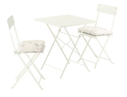 【NEW】IKEA ikea SUNDS・・ スンドソー テーブル＆折りたたみチェア2脚, 屋外用 オフホワイト/オフホワイト クッダルナ ライトグレーベージュ, 65x65 cm 895.733.83 IKEAのおしゃれな家具