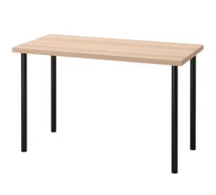【NEW】IKEA LAGKAPTEN ラグカプテン / ADILS オディリスデスク, ホワイトステインオーク調/黒いこと120x60 珊394.168.85