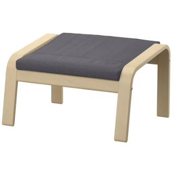 【NEW】IKEA イケア PO・・NG ポエング オットマン, バーチ材突き板/スキフテボー ダークグレー 593.884.76