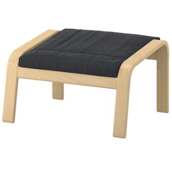 【NEW】IKEA イケア PO・・NG ポエング オットマン, バーチ材突き板/ヒッラレド チャコール 391.978.64 10,926円