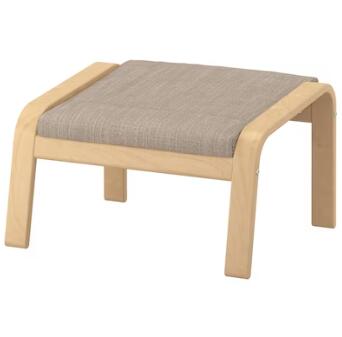 【NEW】IKEA イケア PO・・NG ポエング オットマン, バーチ材突き板/ヒッラレド ベージュ 791.978.38