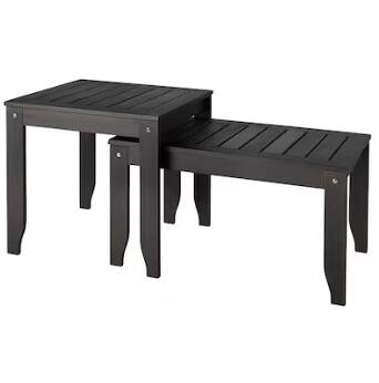 IKEA イケア ikea　・・RSK・・R オールシェール ネストテーブル2点セット, 室内/屋外用 ダークグレー 805.362.53