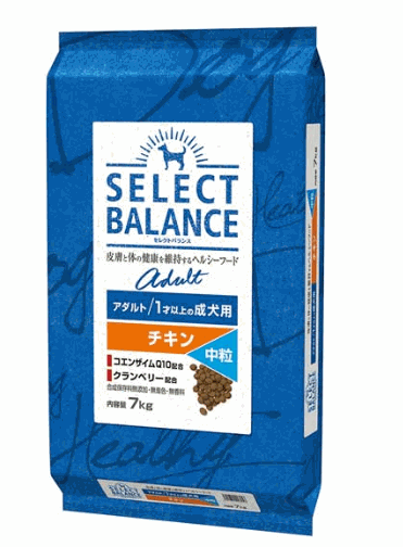 セレクトバランス アダルト チキン 中粒 1才以上 成犬用 7kg 【ドッグフード】【ペットおやつ】 犬用 ペット用品 犬猫用品 おやつ フード 犬用フード