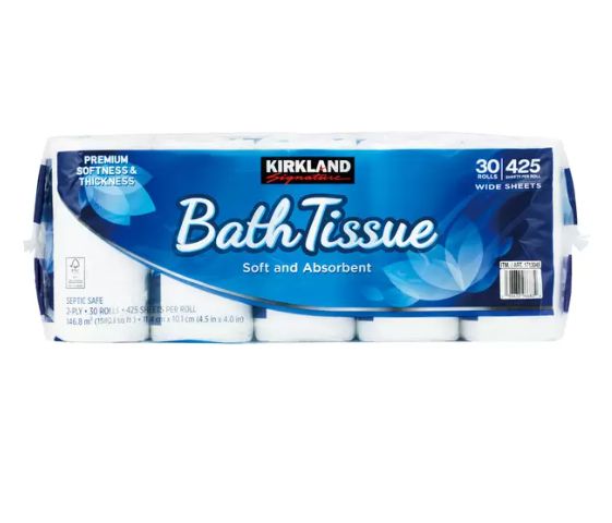 カークランドシグネチャー バスティッシュ 30ロール×1 Kirkland Signature Bath Tissue 30 Rolls 63877