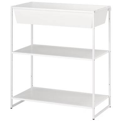 IKEA イケア JOSTEIN ヨースタイン シェルフユニット 小物入れ付き, 室内/屋外用/メタル ホワイト, 81x40x90 cm 294.371.95