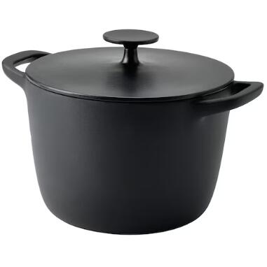 IKEA イケア VARDAGEN ヴァルダーゲン鍋 上部付き添い人, 鋳込みホーロー 引っ敷き/黒いこと, 5 l 705.606.63