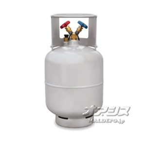 フロン回収用ボンベ(フロートセンサー内臓)24L 1/4フレア TF057 アサダ