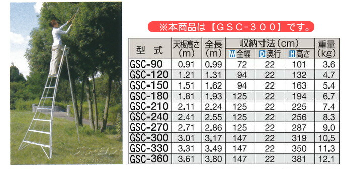 ラッピング無料 返品も保証 三脚脚立スタンダードタイプ グリーンステップ Gsc 300a 送料無料 早い者勝ち Www Hbleisure Com