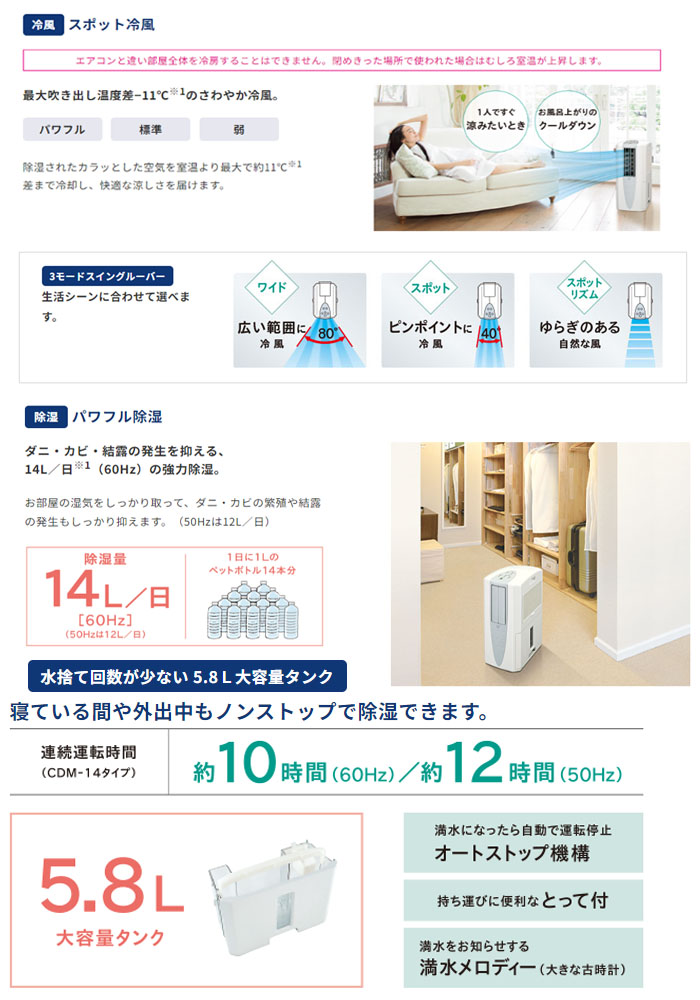 CDM-1018 スカイブルー(AS)：オアシスプラス 季節·空調家電 CORONA（コロナ） 除湿機 洗面化粧台 冷風·衣類乾燥除湿機