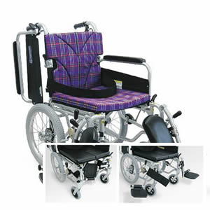 スイングイン&アウト/エアタイヤ 簡易モジュール車いす KA816-40(38・42)B カワムラサイクル|オアシスプラス