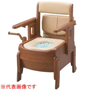 安寿 家具調室内用便器 選りわけるR 自動小銃一回り はねあげ手合い ホンブルグ帽便座 533-944 アロン化成