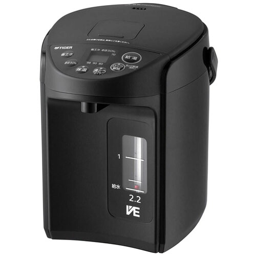 VE 電気まほうびん ポット 2.2L クールブラック PIQ-G220 KC タイガー魔法瓶 5段階保温 とく子さん