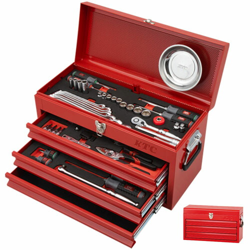 楽天市場】【限定カラー】 KTC 9.5sq. スタンダードセット 66点 3段3