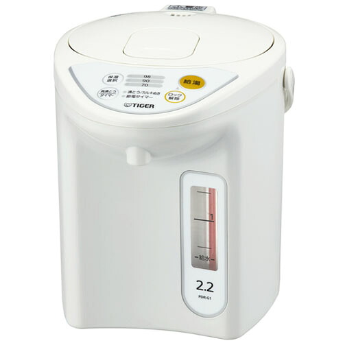 マイコン電動ポット 2.2L ホワイト PDR-G221 W タイガー魔法瓶 省スチーム設計