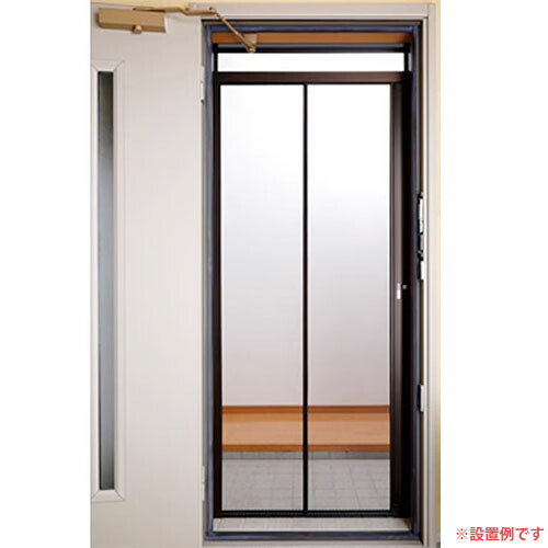 ドア用横引きロール網戸 幅94～125cm 高さ224～240cm 網戸屋一番2 ADY2-W セイキ販売 有効間口高さ214cm 自動収納 幅広タイプ【個人宅配送不可】