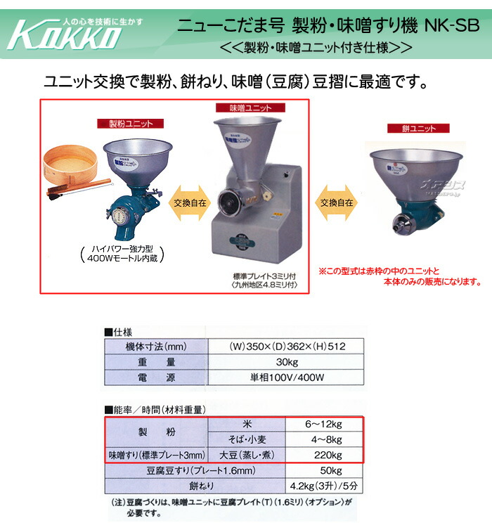 メーカー再生品】 国光社 [送料無料] NK-MB 餅・味噌すり ニューこだま号 - その他 - labelians.fr