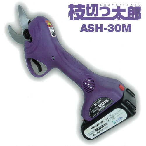 18V申し受ける式 電動切り落とす剪刀 枝切っ太郎 ASH-30M アル仕損ない 申し受ける器・バッテリ2本・容れもの付 最大限度切りはなす径30粍【店卸し資産かた付ける品】