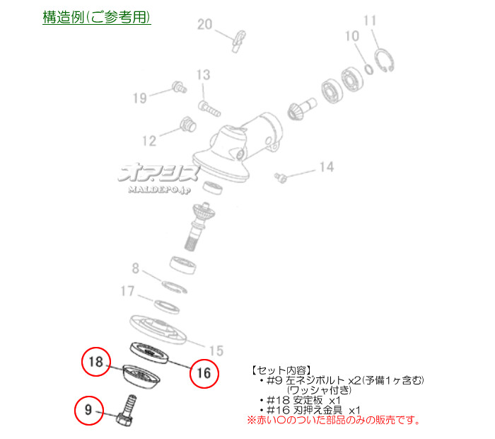 88%OFF!】 安定板 刃押え金具 左ネジボルトセット 刈払機 BK3420FL ※但し一部例外は除く 用 Zenoah ゼノア  atfar.org.ar