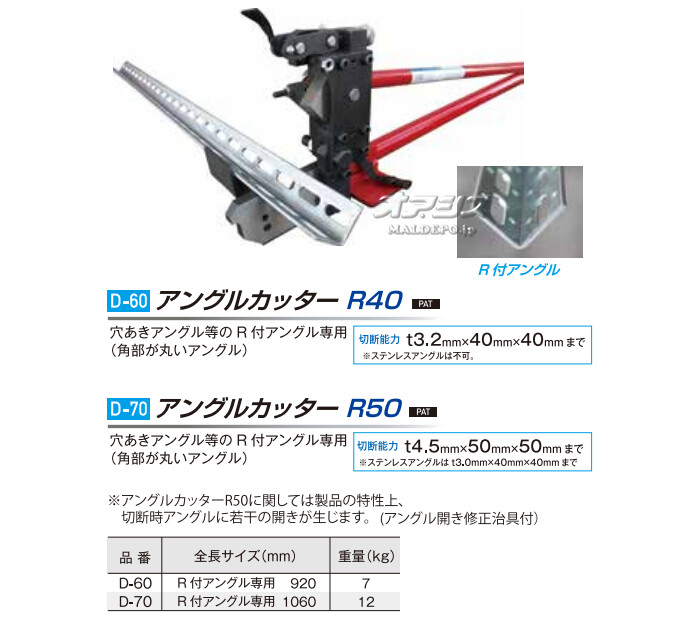 手動式 アングルカッター R50 全長1060mm 小山刃物製作所) D-70 モクバ