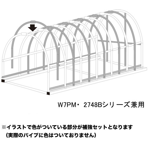 パイプ車庫 W7PM/2748Bシリーズ兼用 補強セット 南栄工業【受注生産品】【地域別運賃】【営業所留め可】|オアシスプラス