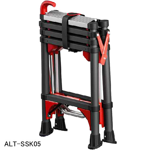 パウダーコンパクト伸縮専用脚立 ALT-SSK05 アル為損ない 5段 足がかり棒付