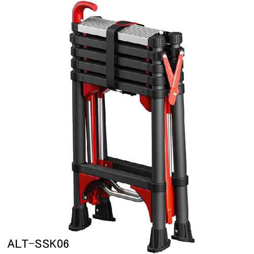 コンパクト伸縮専用脚立 ALT-SSK06 アルミス 6段 手掛かり棒付