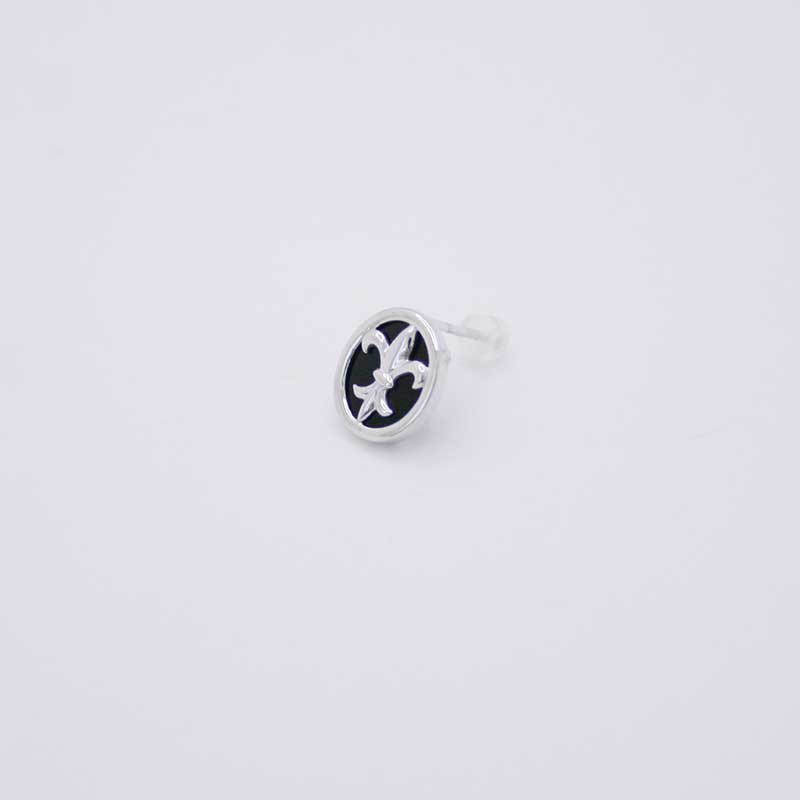 ピアス メンズピアス メンズ さ百合 オニキス K10 K10WG K10白いことゴールド 寄りあい 華燭の典 ワンポイント宝飾品 兄ちゃん オシャレ 差し上げ物 白いことゴールド