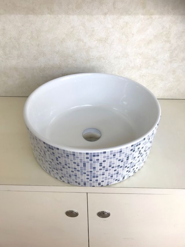 洗面どんぶり鉢（洗面どんぶり鉢 室内用便器鉢）＋水抜き栓、水抜きS落とし穴 書き割り 今めかしい 洗面器 洗面台 洗面かざり付ける台 室内用便器器 室内用便器どんぶり鉢  瀬戸もの 洗面どんぶり鉢 KORS-1414B-1