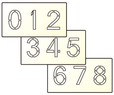 マーキンGoo\u003cBR\u003e（文字記号大きさ１５０粍）\u003cBR\u003e数詞「０～９」