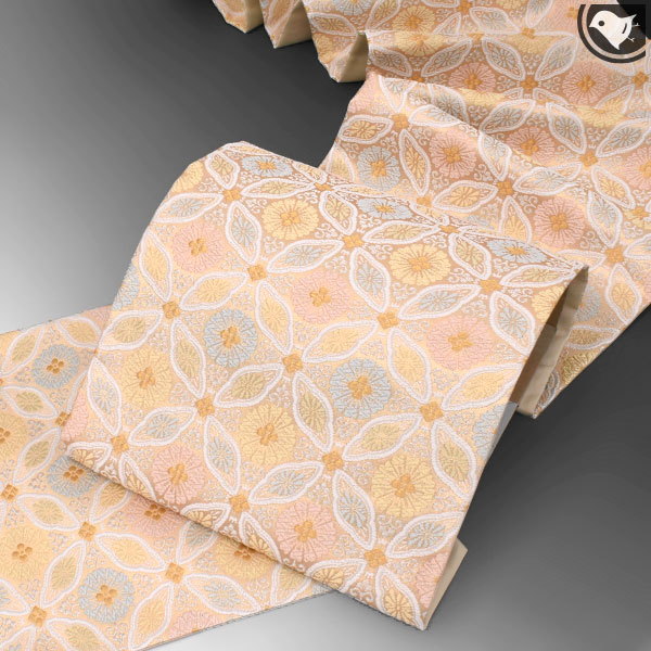 E452】厳選西陣唐織黒地ふっくら柔らかい立体感と手触り六通高級純金糸