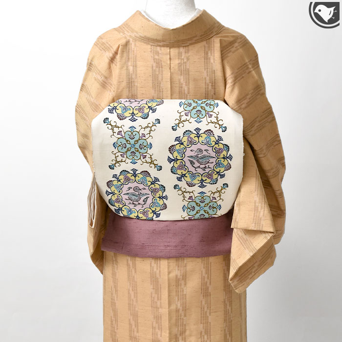 楽天市場】西陣織機屋 謹製 ぜんまい紬 無地 九寸 名古屋帯 正絹 【帯