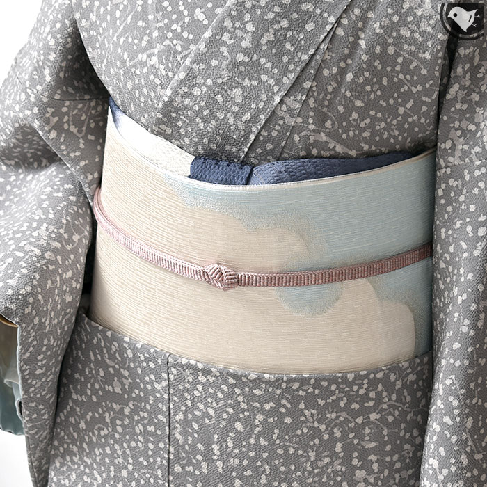 名古屋帯 未使用品 しつけ糸 綴じ糸 膨れ織 渦巻き 金糸 うず NO-1267 名古屋帯 未使用品 しつけ糸 綴じ糸 膨れ織 渦巻き 金糸 NO-1267