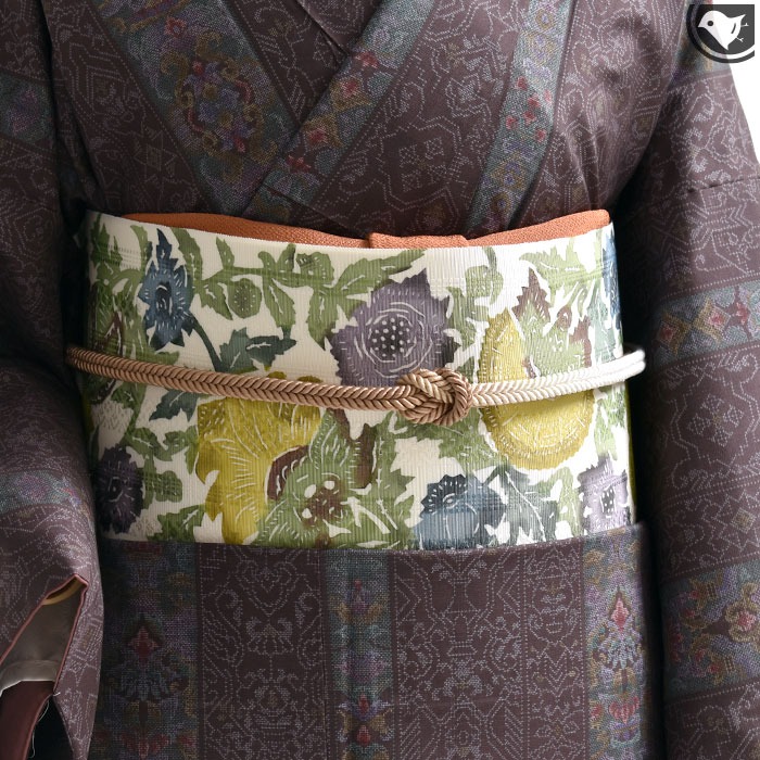 楽天市場】博多帯 黒木織物 謹製 本場筑前博多織 小唐花「黒」金印 八