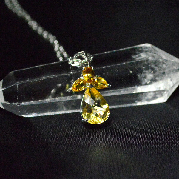 天然石 最高級グレード【現品限り】 ブラジル産 シトリン ペンダントトップ石サイズ：約9&times;13mm玉 4&times;4mm玉 全長：約28mmレディース メンズ 勝負 恋愛 パワーストーン 天然石【メール便不可】(654) 〇P12〇 ギフト プレゼント 贈り物 男性 女性 男 女 誕生日｜天然石 パワーストーン cocoro堂 12,816円