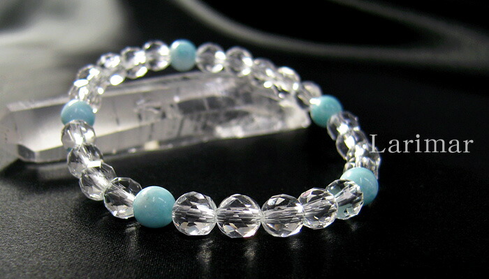 楽天市場】ラリマーAAA8mm 水晶AAA8mm カット水晶 ブレスレット 天然石