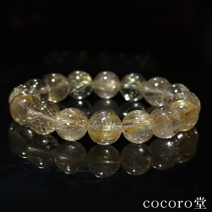 楽天市場】天然石 パワーストーン ルチルクォーツ AAA 約12mm玉