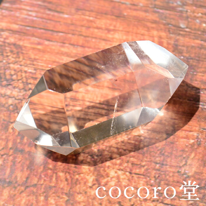 天然石 パワーストーン 【一点もの】 ブラジル産 水晶 ダブル ポイント (両剣 水晶 ポイント) 置き物 サイズ：約29×23×55mm 重さ：約50g レディース メンズ 勝負 恋愛 【メール便不可】