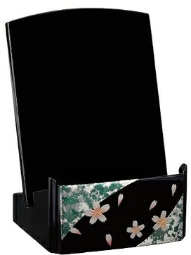 【過去帳台】蒔絵見台『箔散らし桜』2.5【過去帳 過去帳台 日本製 蒔絵 見台 高級 専門店】｜inoriクラフト 仏壇 仏具 お線香
